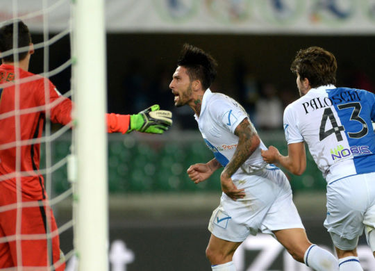 Il gol del pareggio del Chievo, Castro su cross volante di Gobbi