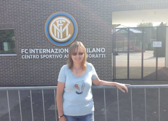 Silvia ad Appiano Gentile, agosto 2015, con Roberto Mancini