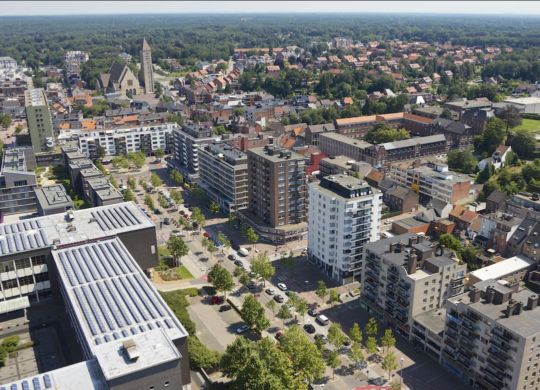 Vista dall'alto della città di Genk